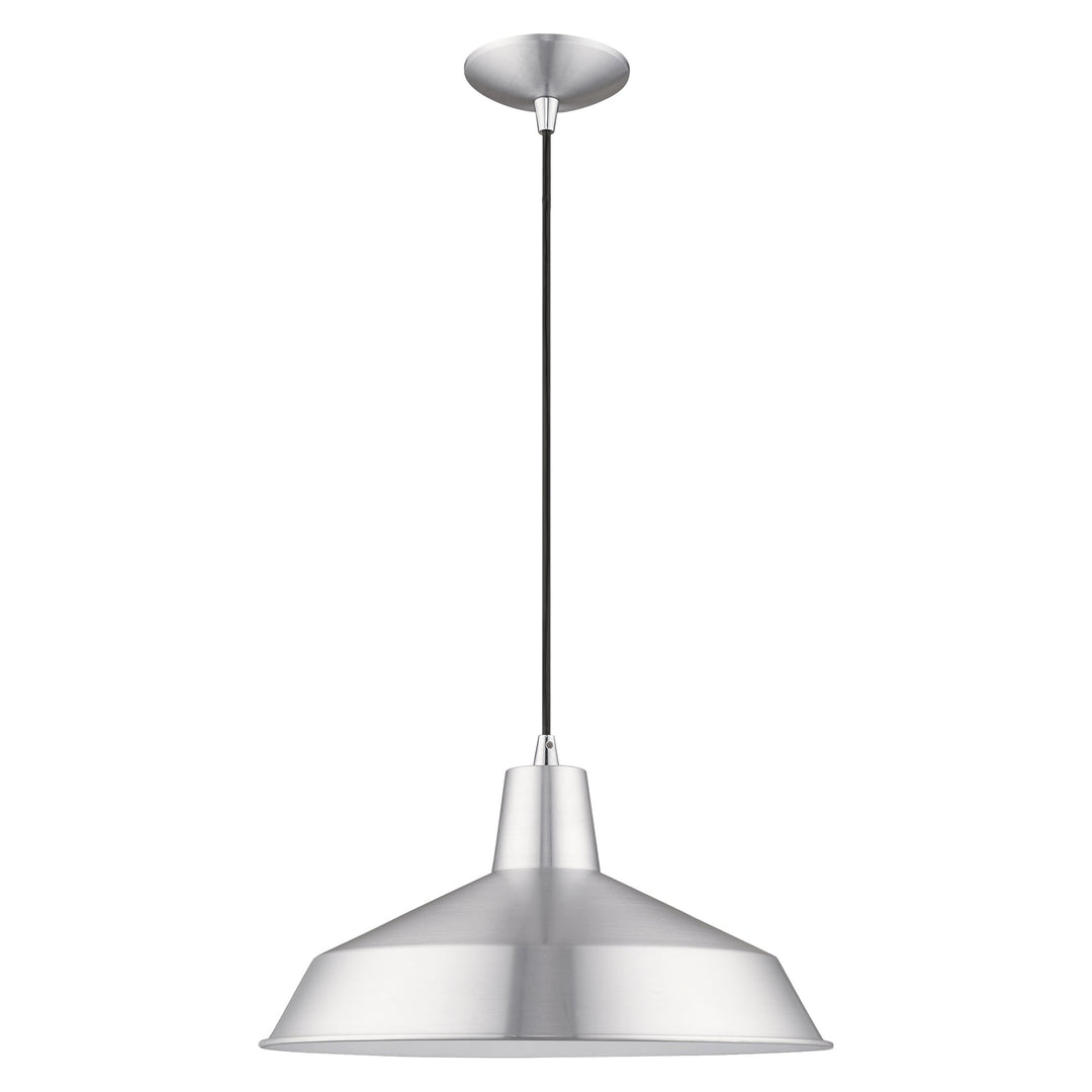 ##Antique Hardware## 1 Light Brushed Aluminum Single Pendant