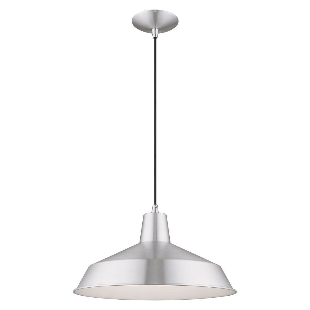 ##Antique Hardware## 1 Light Brushed Aluminum Single Pendant