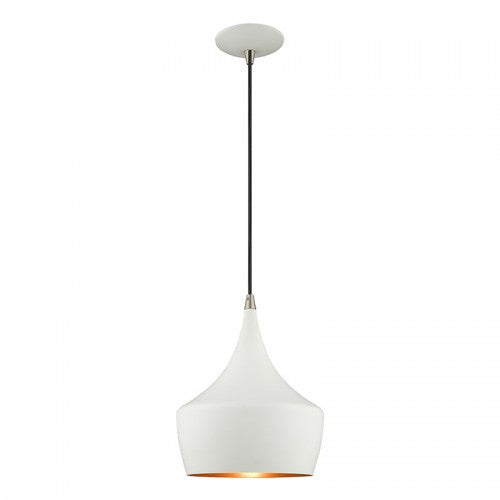 ##Antique Hardware## 1 Light White Single Pendant