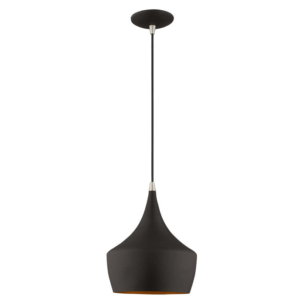 ##Antique Hardware## 1 Light Black Single Pendant
