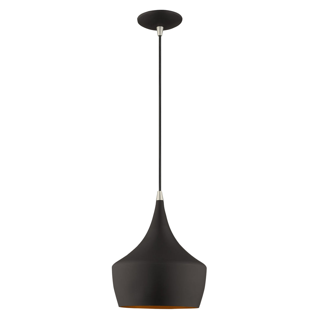 ##Antique Hardware## 1 Light Black Single Pendant
