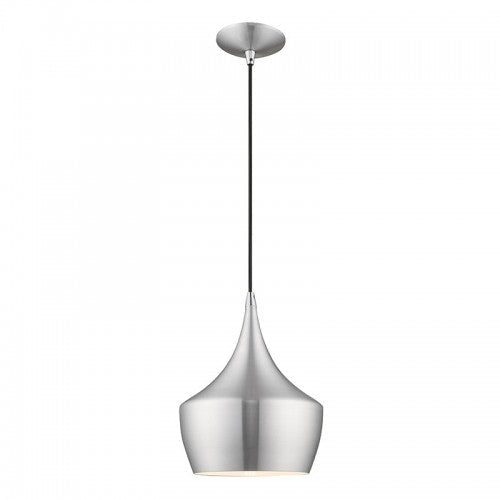 ##Antique Hardware## 1 Light Brushed Aluminum Single Pendant