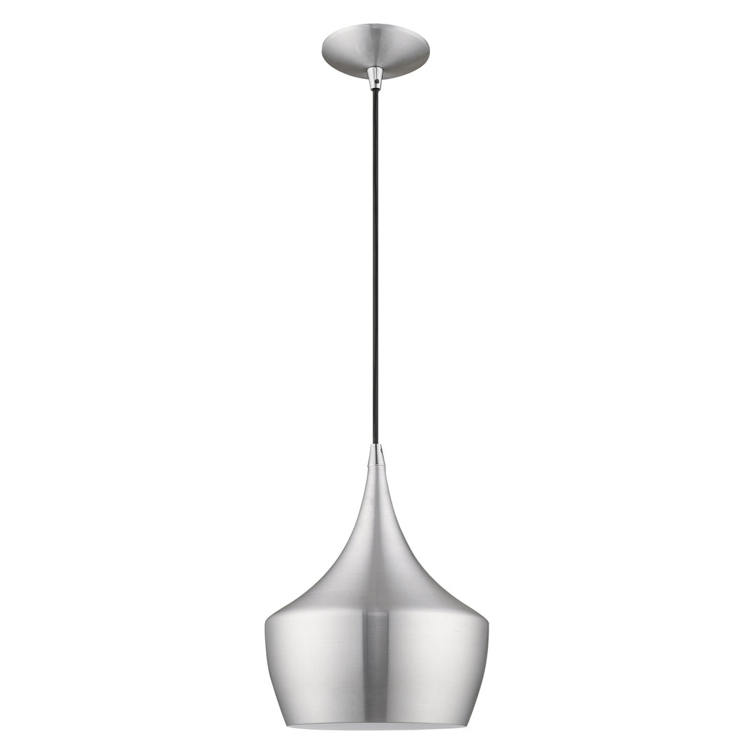 ##Antique Hardware## 1 Light Brushed Aluminum Single Pendant