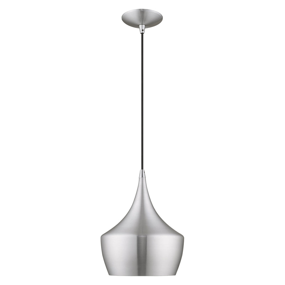 ##Antique Hardware## 1 Light Brushed Aluminum Single Pendant