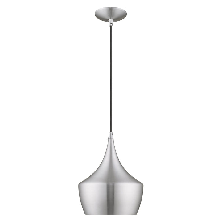 ##Antique Hardware## 1 Light Brushed Aluminum Single Pendant