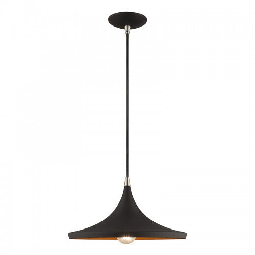##Antique Hardware## 1 Light Black Single Pendant