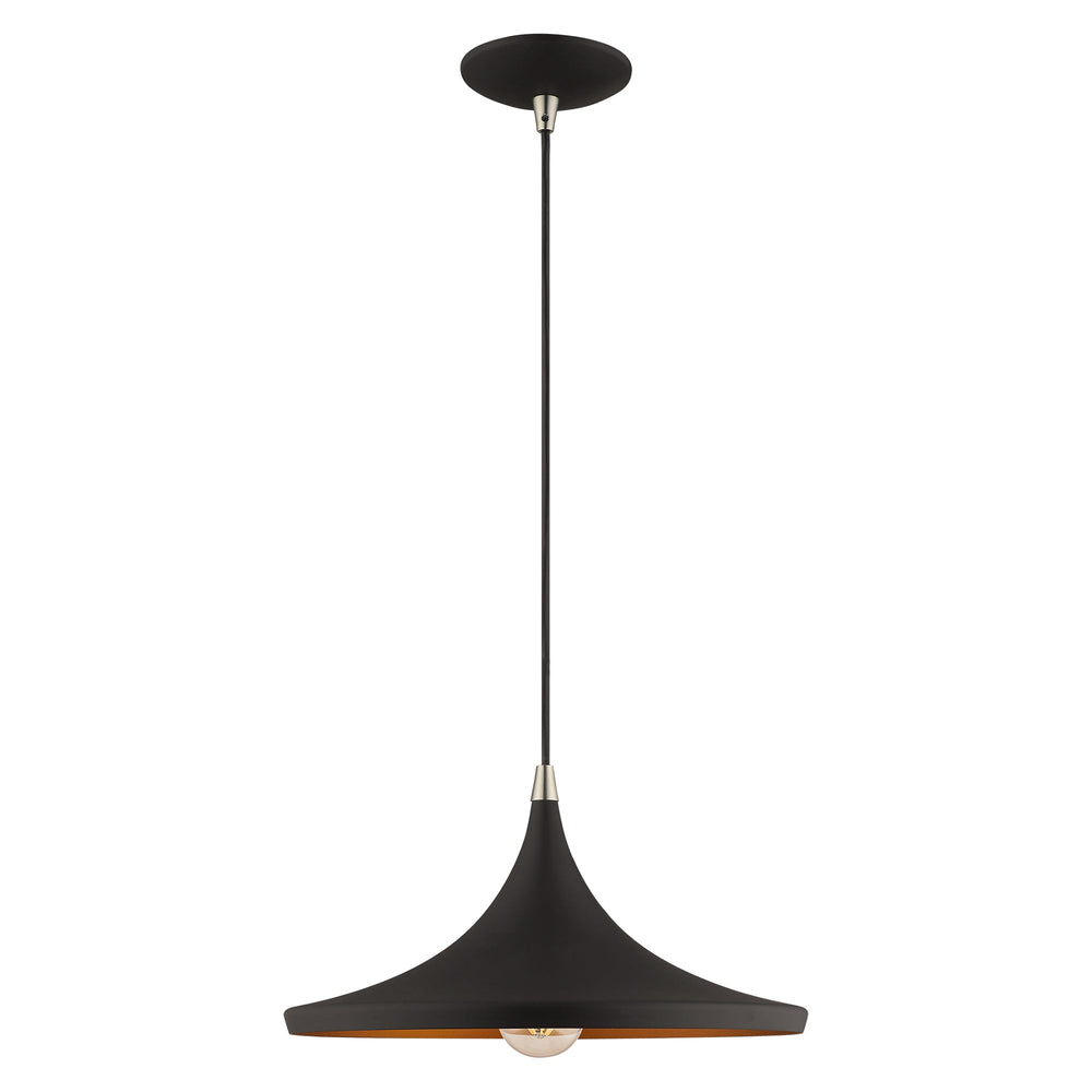 ##Antique Hardware## 1 Light Black Single Pendant