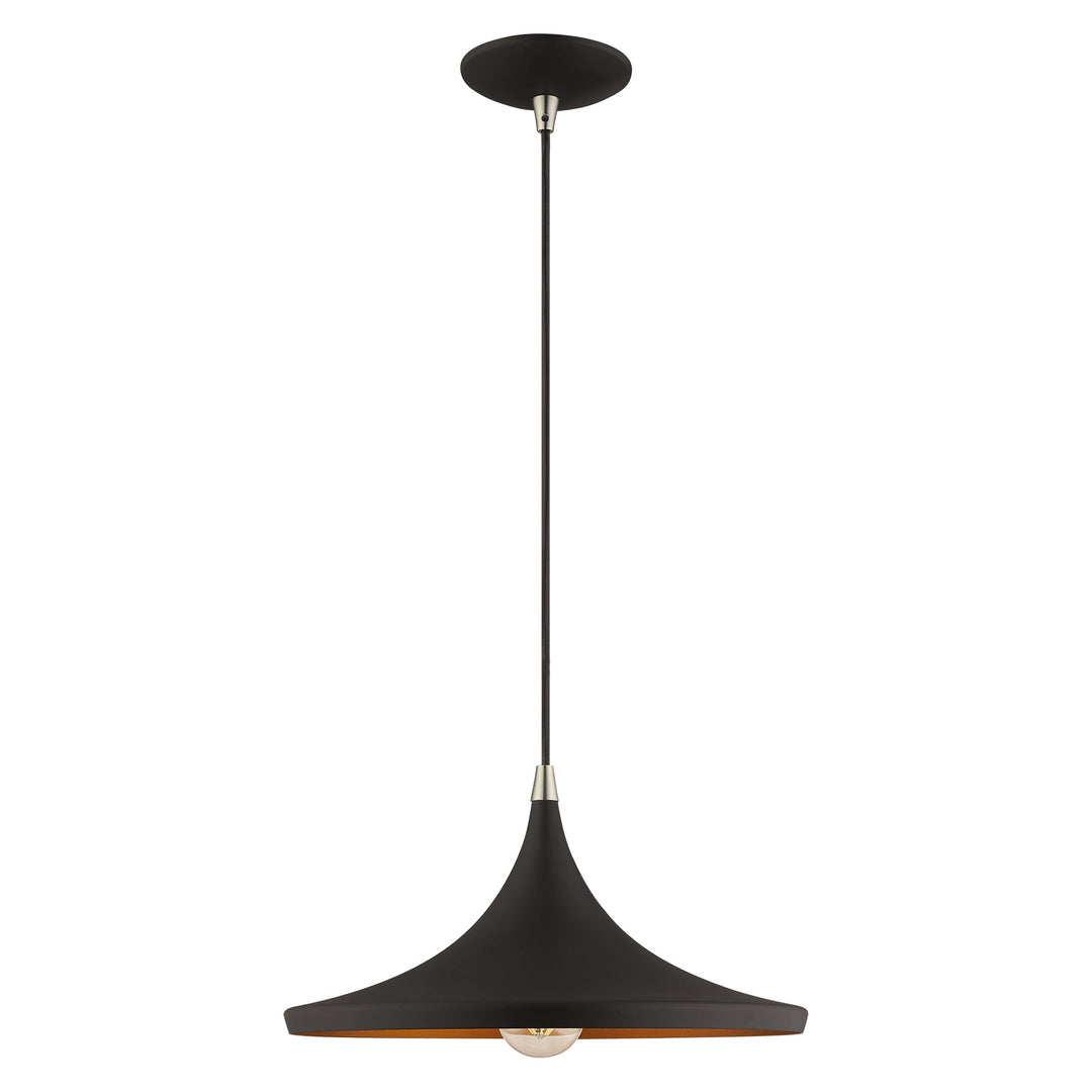 ##Antique Hardware## 1 Light Black Single Pendant