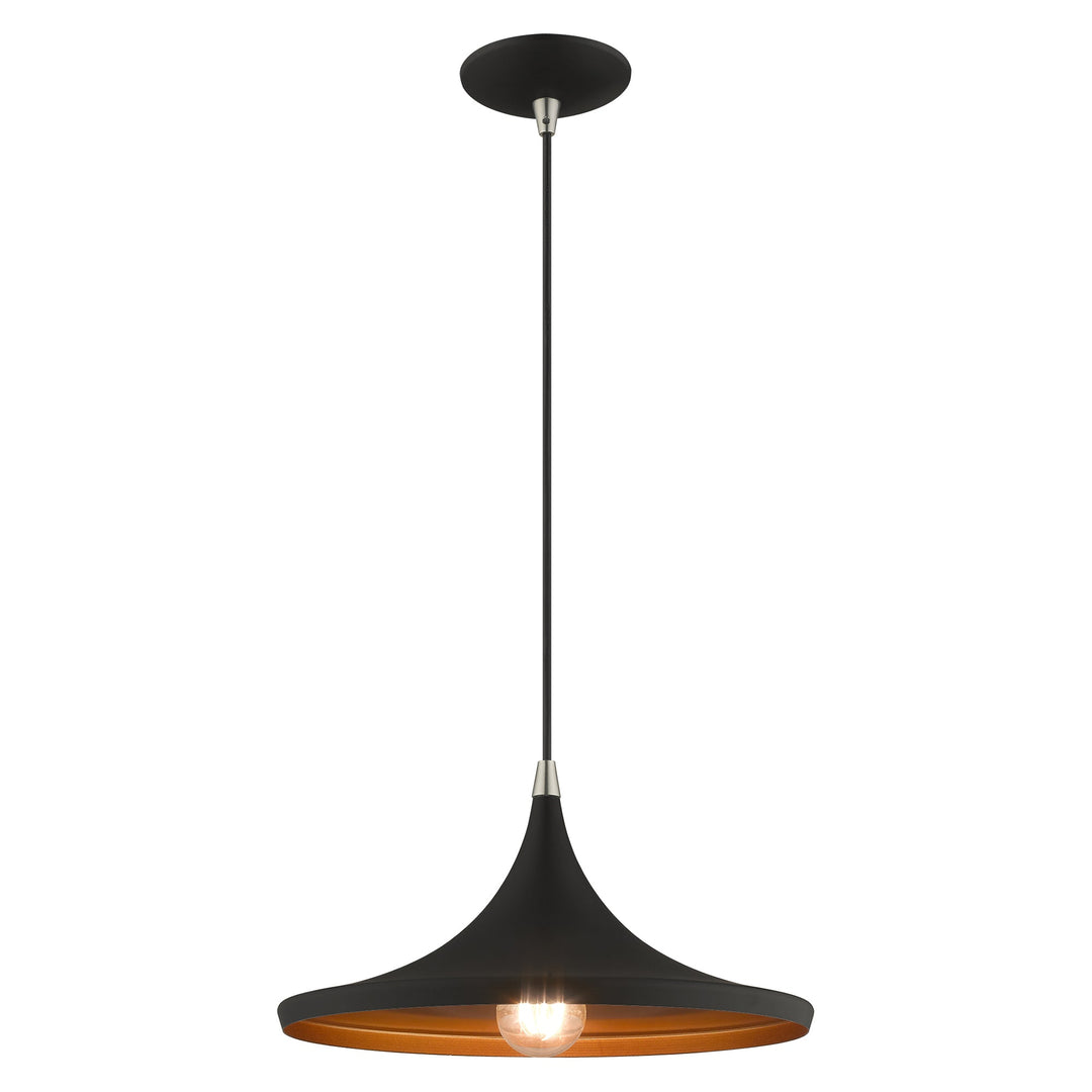 ##Antique Hardware## 1 Light Black Single Pendant