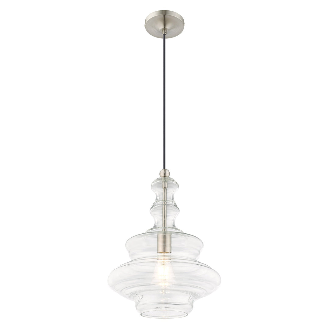 ##Antique Hardware## 1 Light Brushed Nickel Single Pendant