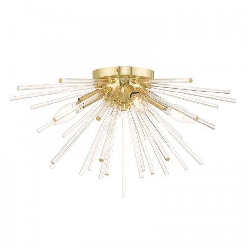 ##Antique Hardware## 4 Light Satin Brass Ceiling Mount
