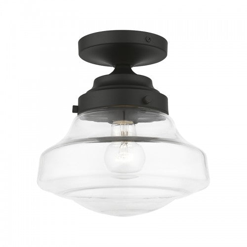 ##Antique Hardware## 1 Light Black Semi-Flush