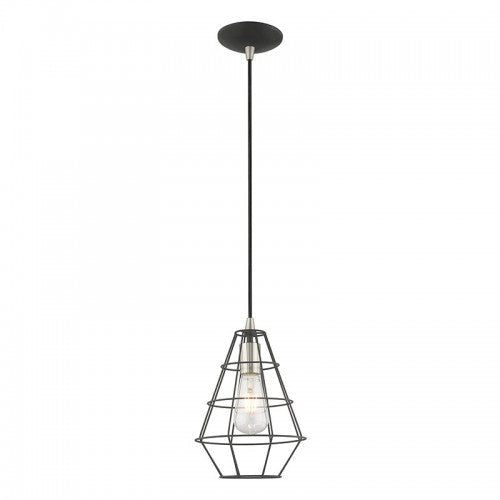 ##Antique Hardware## 1 Light Black Single Pendant
