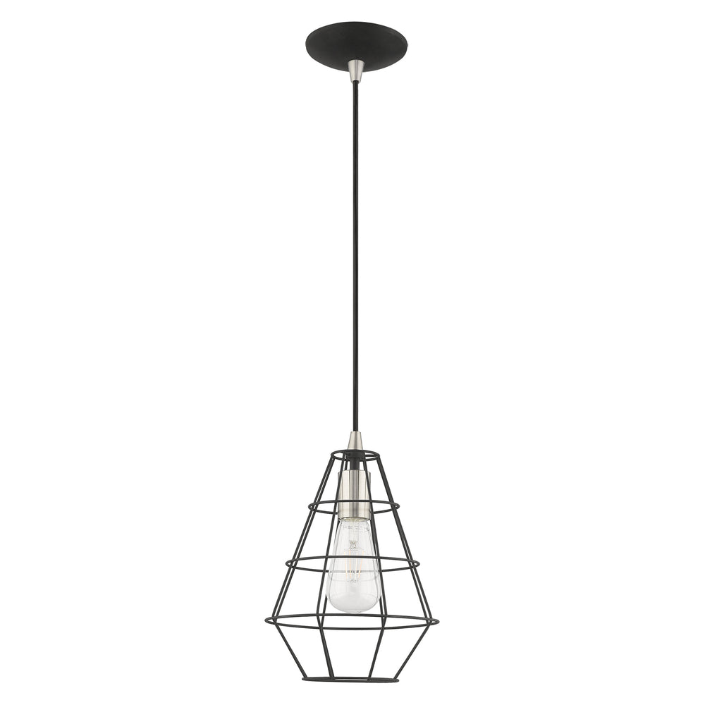 ##Antique Hardware## 1 Light Black Single Pendant