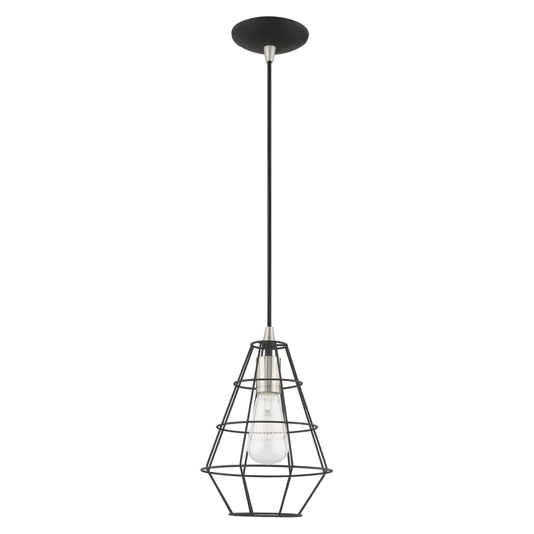 ##Antique Hardware## 1 Light Black Single Pendant