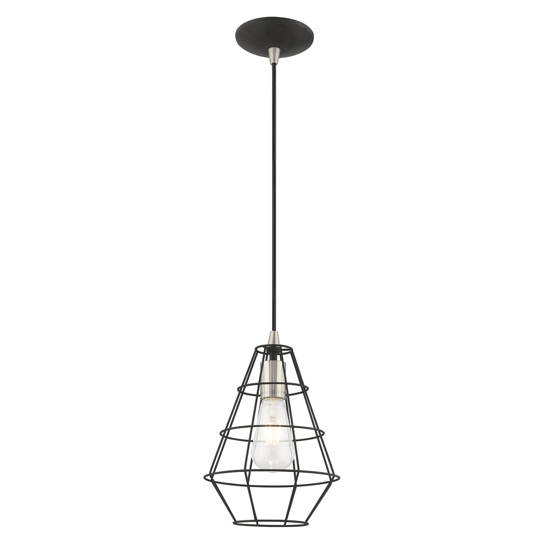 ##Antique Hardware## 1 Light Black Single Pendant