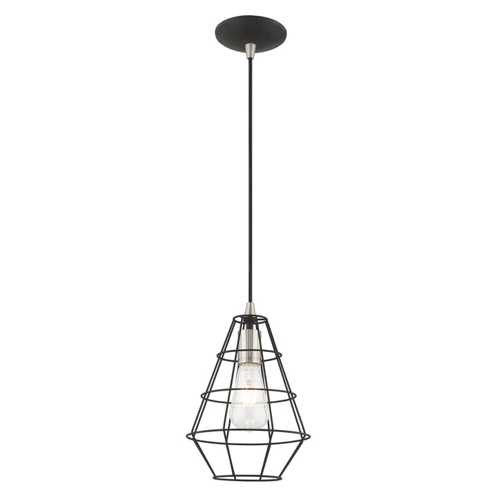 ##Antique Hardware## 1 Light Black Single Pendant