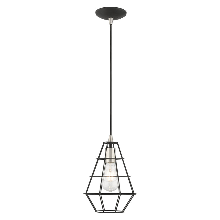 ##Antique Hardware## 1 Light Black Single Pendant