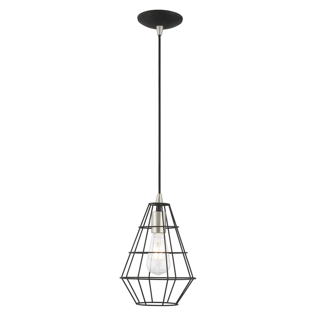 ##Antique Hardware## 1 Light Black Single Pendant