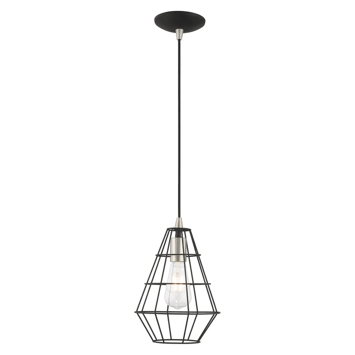 ##Antique Hardware## 1 Light Black Single Pendant