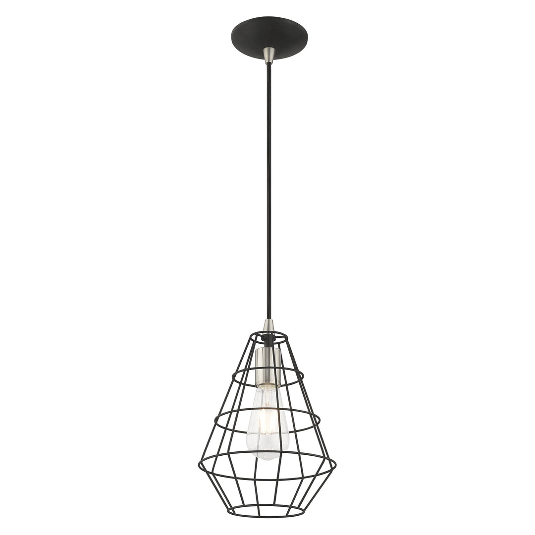 ##Antique Hardware## 1 Light Black Single Pendant