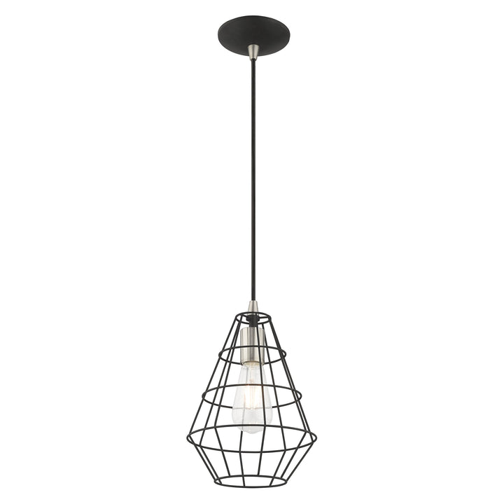 ##Antique Hardware## 1 Light Black Single Pendant