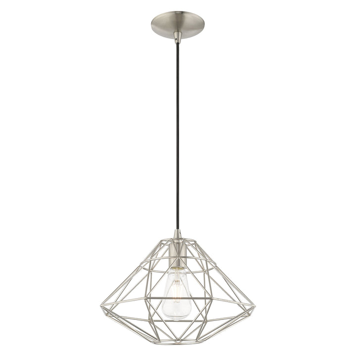 Antique Hardware 1 Light Brushed Nickel Single Pendant Pendant
