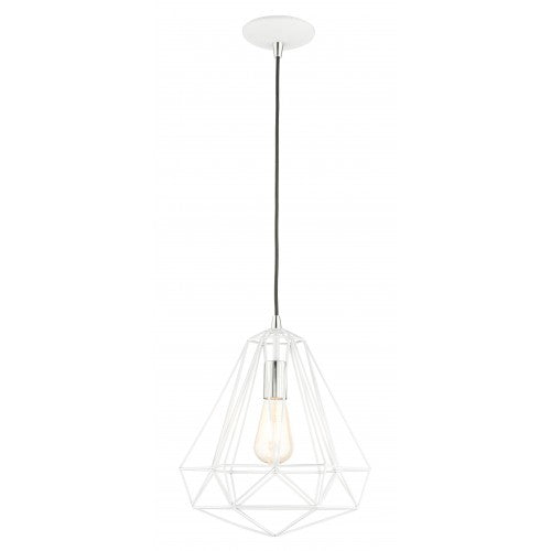 ##Antique Hardware## 1 Light Shiny White Pendant
