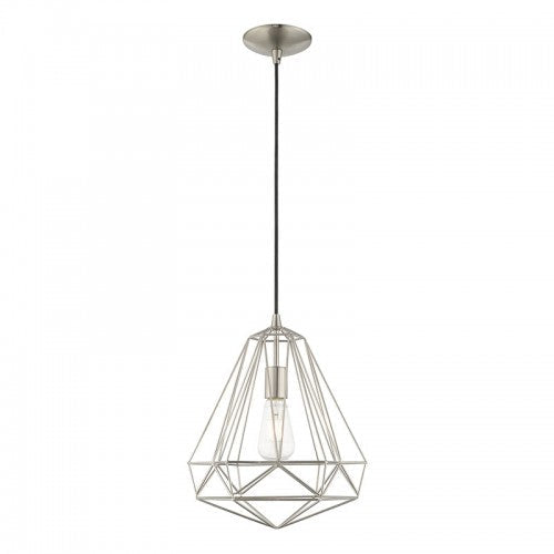 ##Antique Hardware## 1 Light Brushed Nickel Single Pendant