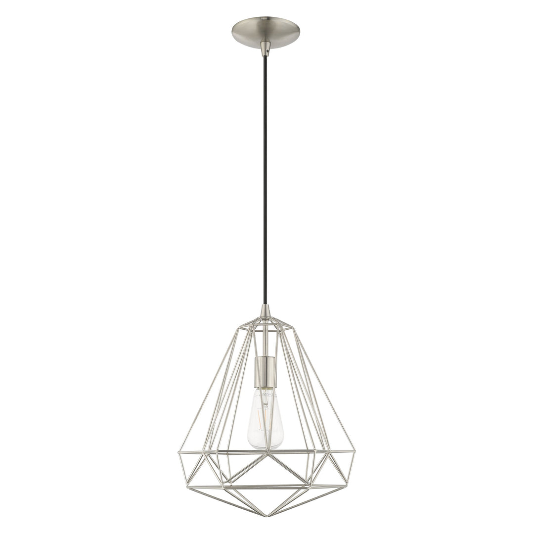 ##Antique Hardware## 1 Light Brushed Nickel Single Pendant