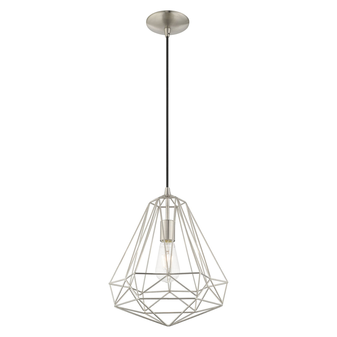 ##Antique Hardware## 1 Light Brushed Nickel Single Pendant
