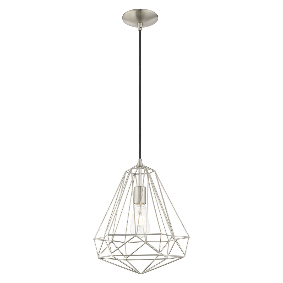 ##Antique Hardware## 1 Light Brushed Nickel Single Pendant
