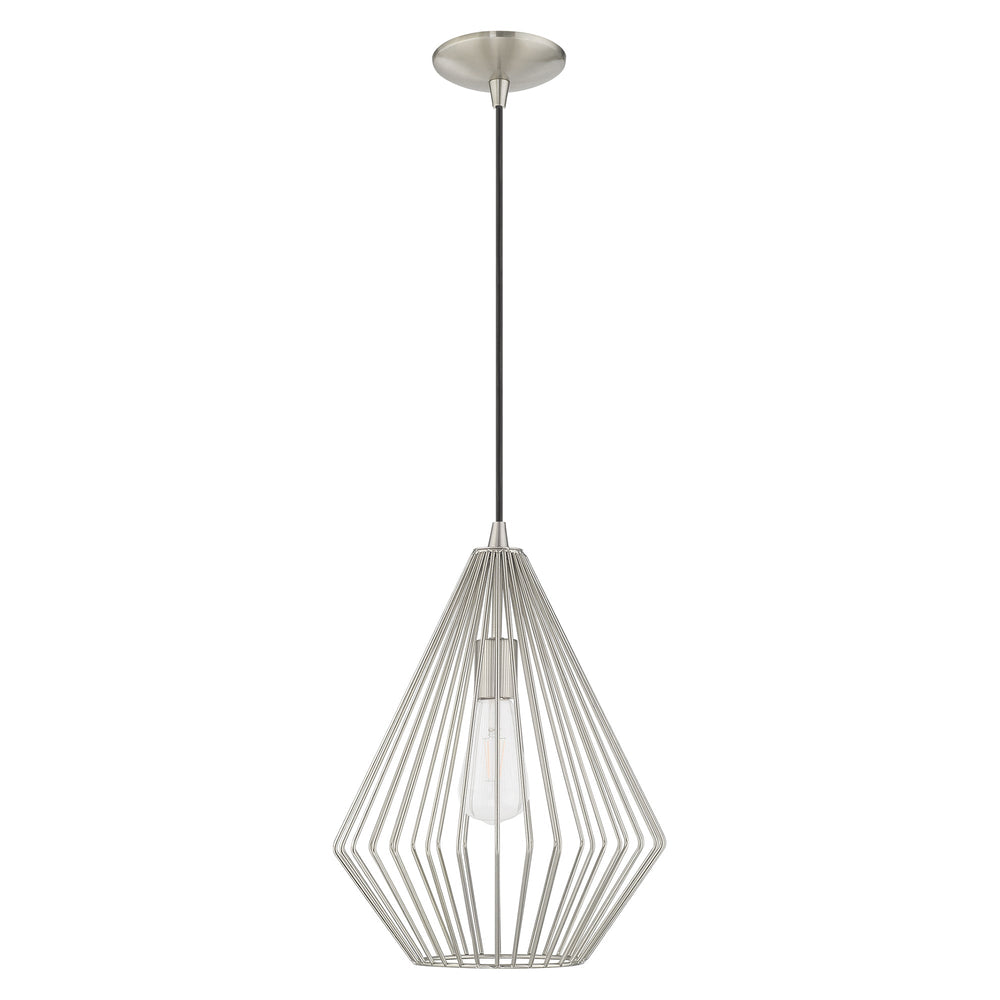 ##Antique Hardware## 1 Light Brushed Nickel Single Pendant