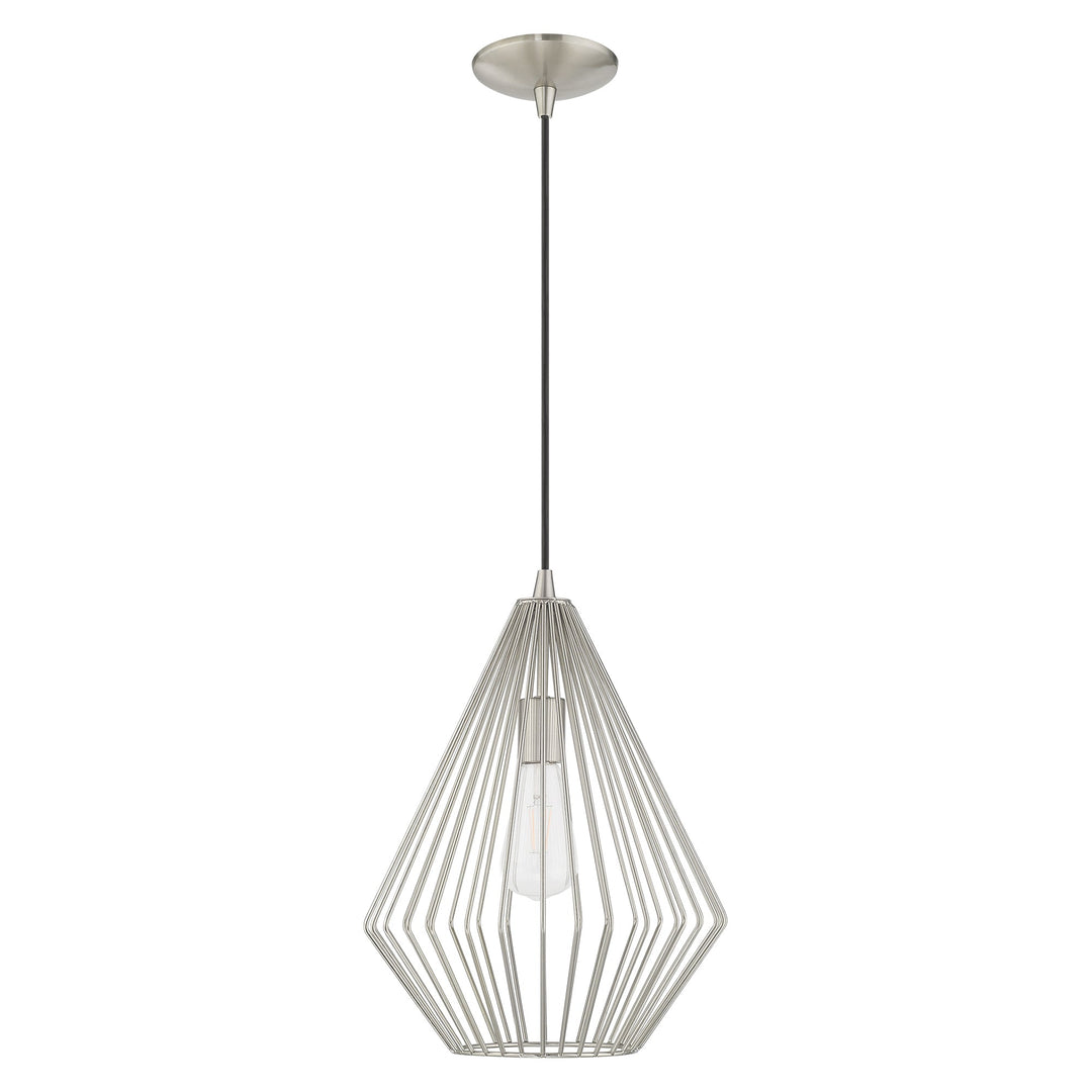 ##Antique Hardware## 1 Light Brushed Nickel Single Pendant