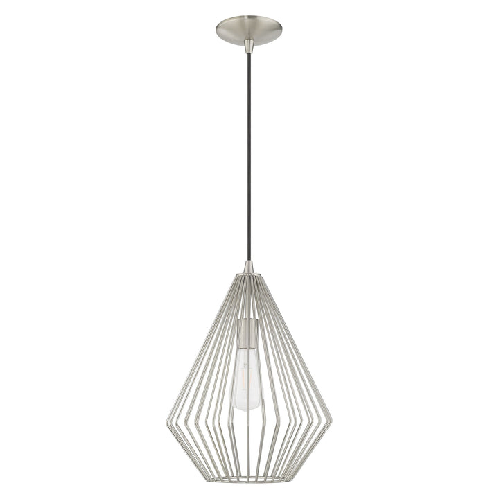 ##Antique Hardware## 1 Light Brushed Nickel Single Pendant