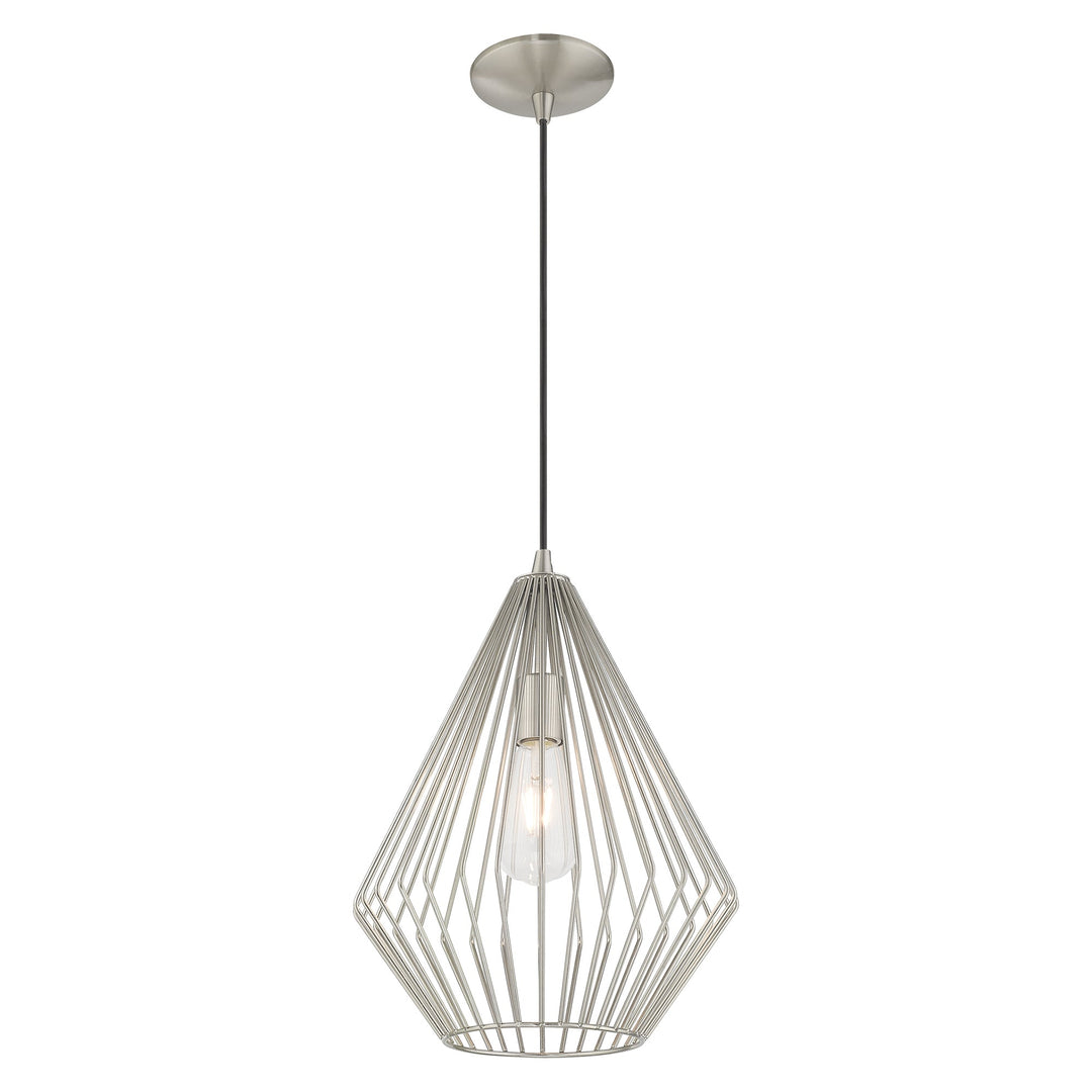 ##Antique Hardware## 1 Light Brushed Nickel Single Pendant
