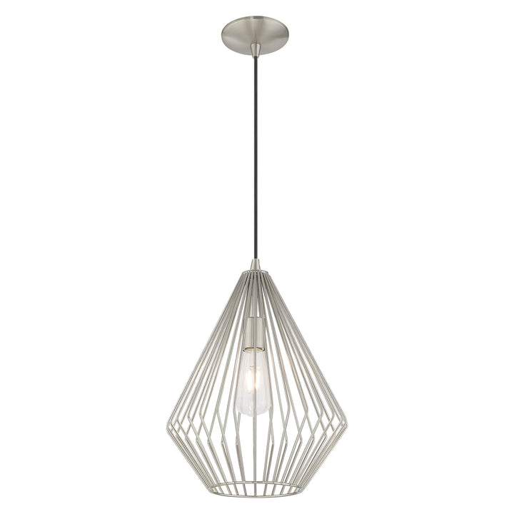 ##Antique Hardware## 1 Light Brushed Nickel Single Pendant