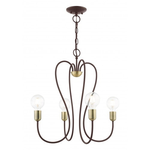 ##Antique Hardware## 4 Light Bronze Chandelier