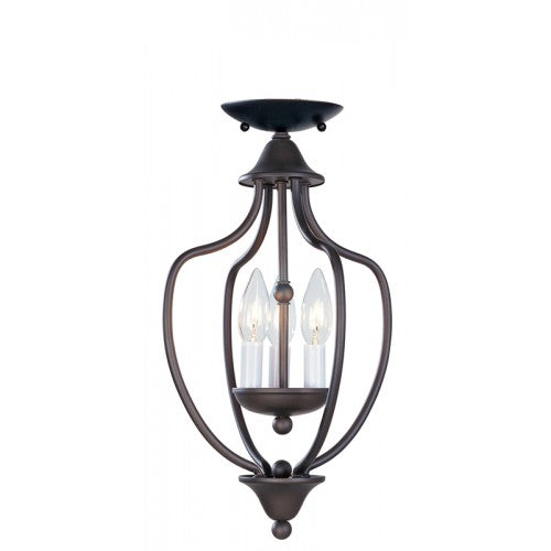 ##Antique Hardware## 3 Light Bronze Chain Hang/Ceiling Mount