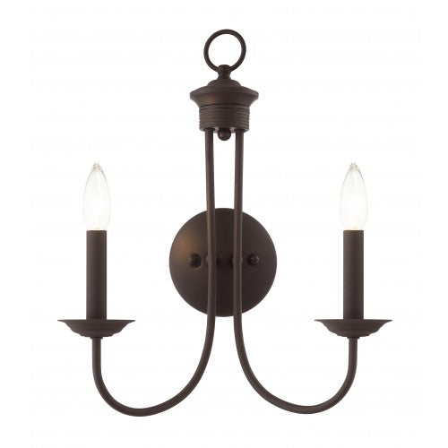 ##Antique Hardware## 2 Light Bronze Wall Sconce
