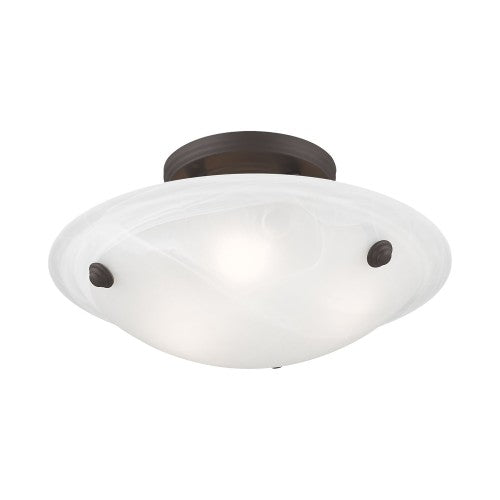 ##Antique Hardware## 3 Light Bronze Ceiling Mount
