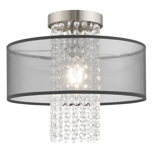 ##Antique Hardware## 1 Light Brushed Nickel Ceiling Mount