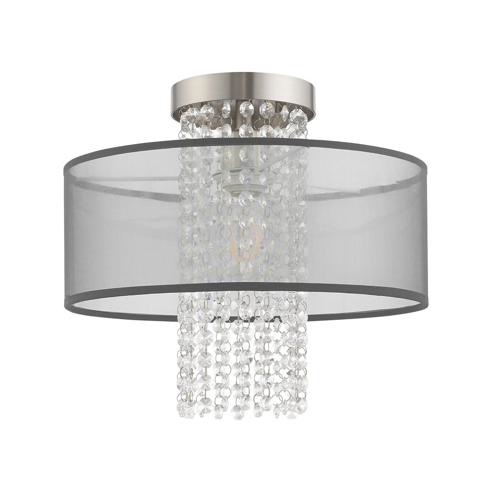 ##Antique Hardware## 1 Light Brushed Nickel Ceiling Mount
