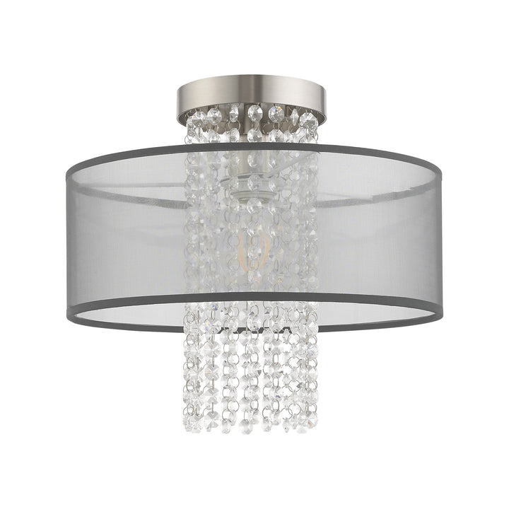 ##Antique Hardware## 1 Light Brushed Nickel Ceiling Mount