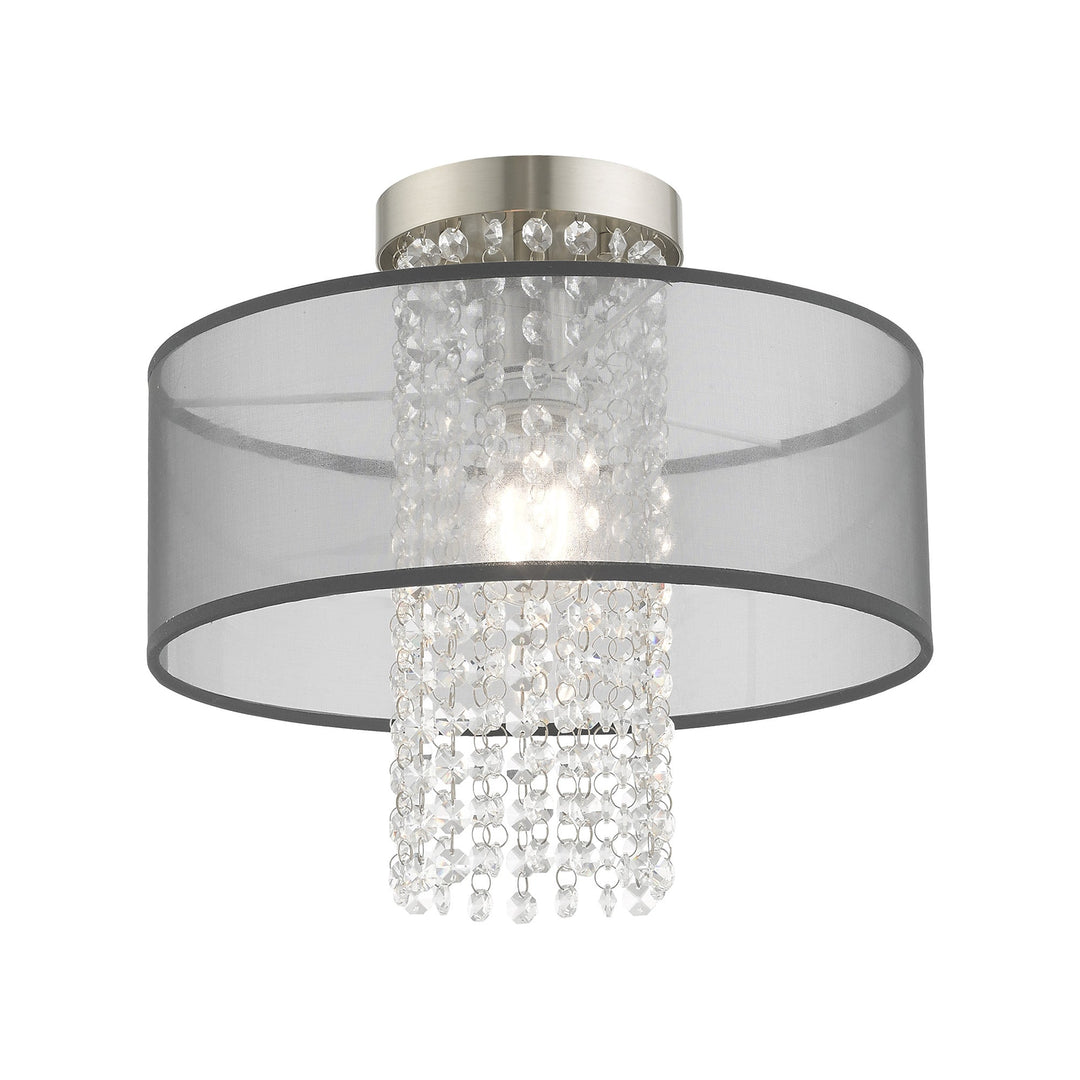 ##Antique Hardware## 1 Light Brushed Nickel Ceiling Mount
