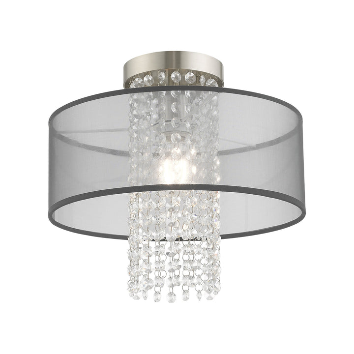 ##Antique Hardware## 1 Light Brushed Nickel Ceiling Mount