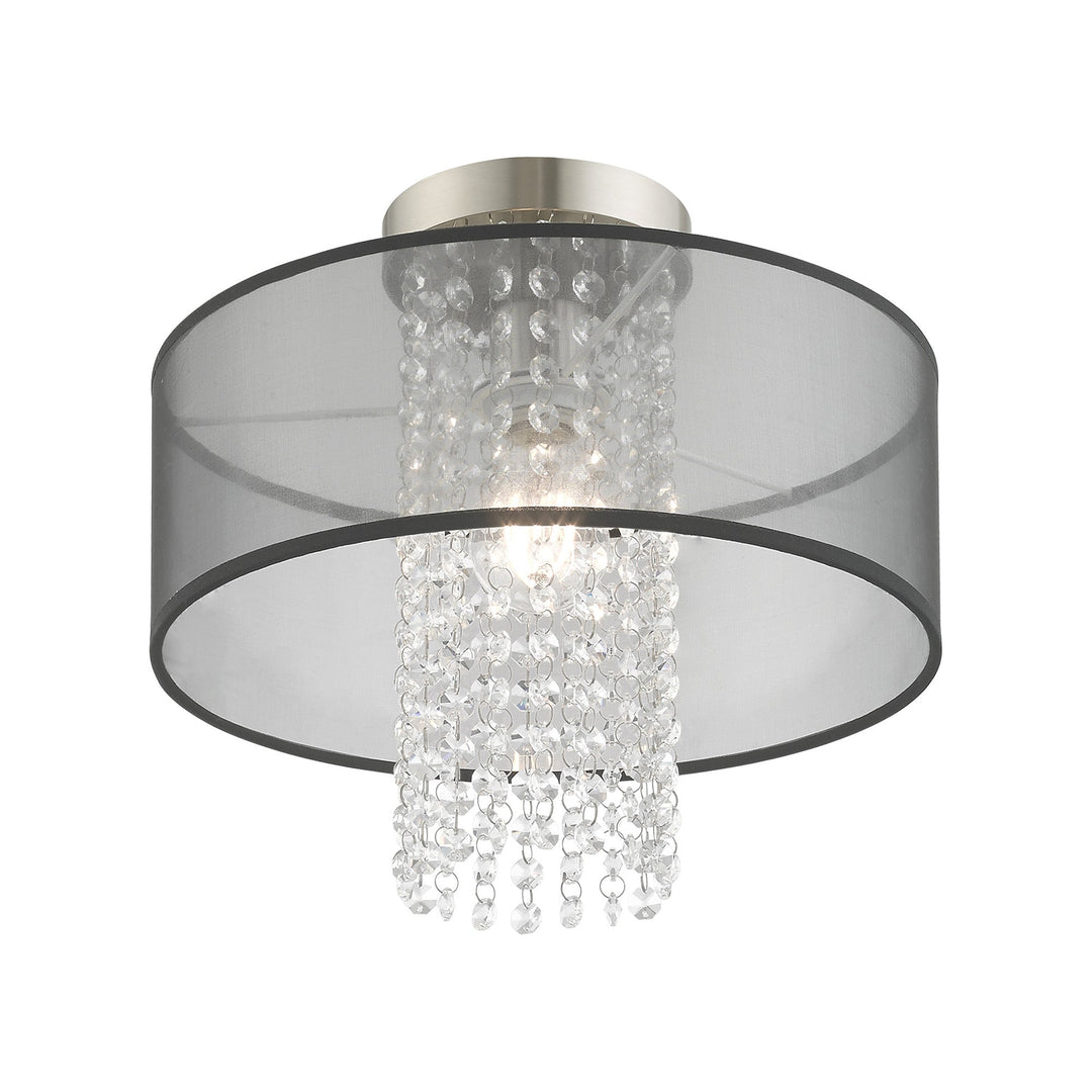 ##Antique Hardware## 1 Light Brushed Nickel Ceiling Mount
