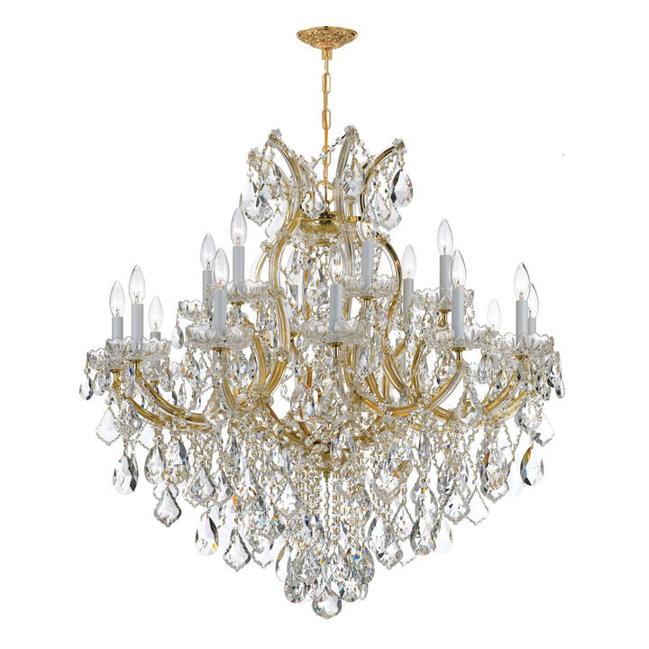 ##Antique Hardware## Maria Theresa 19 Light Swarovski Strass Crystal Gold Chandelier
