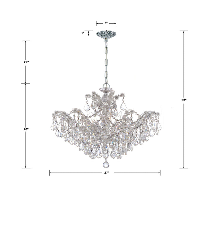 ##Antique Hardware## Maria Theresa 6 Light Swarovski Strass Crystal Polished Chrome Chandelier