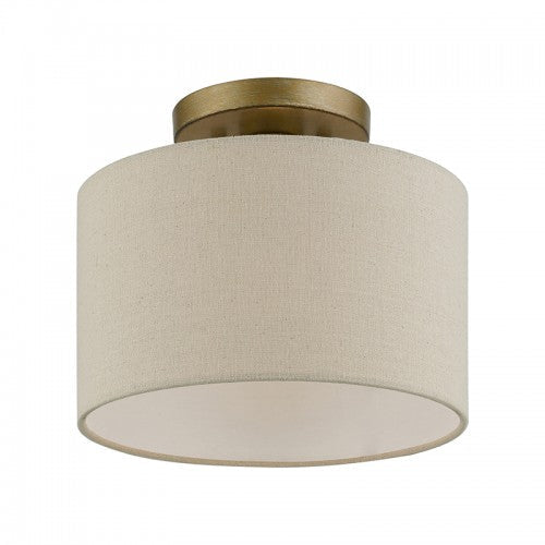 ##Antique Hardware## 1 Light Antique Gold Leaf Small Semi-Flush